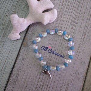 Handmade Bead Bracelet with Dolphin Charm